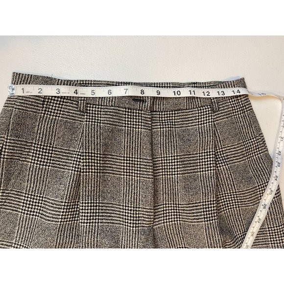 Bridgewater Women Dress Pants Plaid High Rise Pleated Straight Leg Gray Size 12P - Picture 3 of 10